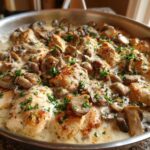 Golden seared chicken breasts smothered in a rich, creamy mushroom sauce, ready in a Creamy Mushroom Chicken Skillet Easy Dinner.
